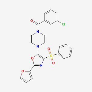 molecular formula C24H20ClN3O5S B11341867 (3-Chlorophenyl){4-[2-(furan-2-yl)-4-(phenylsulfonyl)-1,3-oxazol-5-yl]piperazin-1-yl}methanone 