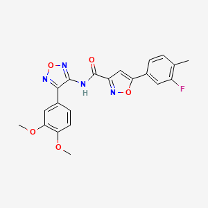 N-[4-(3,4-dimethoxyphenyl)-1,2,5-oxadiazol-3-yl]-5-(3-fluoro-4-methylphenyl)-1,2-oxazole-3-carboxamide