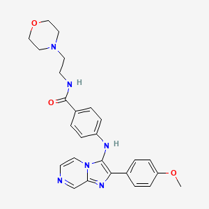 4-{[2-(4-methoxyphenyl)imidazo[1,2-a]pyrazin-3-yl]amino}-N-[2-(morpholin-4-yl)ethyl]benzamide