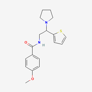 4-methoxy-N-[2-(pyrrolidin-1-yl)-2-(thiophen-2-yl)ethyl]benzamide