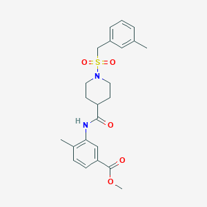 molecular formula C23H28N2O5S B11341929 Methyl 4-methyl-3-[({1-[(3-methylbenzyl)sulfonyl]piperidin-4-yl}carbonyl)amino]benzoate 