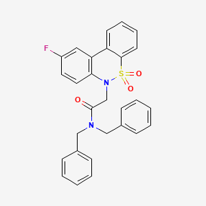 molecular formula C28H23FN2O3S B11341967 N,N-dibenzyl-2-(9-fluoro-5,5-dioxido-6H-dibenzo[c,e][1,2]thiazin-6-yl)acetamide 