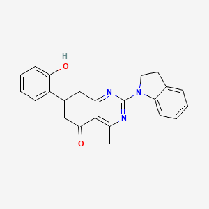 2-(2,3-dihydro-1H-indol-1-yl)-7-(2-hydroxyphenyl)-4-methyl-7,8-dihydroquinazolin-5(6H)-one