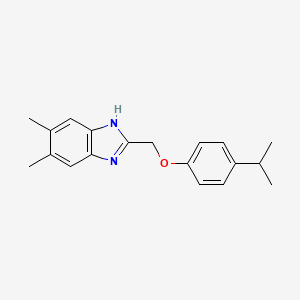 molecular formula C19H22N2O B11341978 5,6-dimethyl-2-{[4-(propan-2-yl)phenoxy]methyl}-1H-benzimidazole 