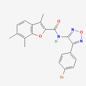 molecular formula C20H16BrN3O3 B11342004 N-[4-(4-bromophenyl)-1,2,5-oxadiazol-3-yl]-3,6,7-trimethyl-1-benzofuran-2-carboxamide 