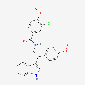 molecular formula C25H23ClN2O3 B11342005 3-chloro-N-[2-(1H-indol-3-yl)-2-(4-methoxyphenyl)ethyl]-4-methoxybenzamide 