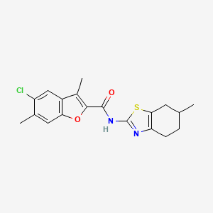 5-chloro-3,6-dimethyl-N-(6-methyl-4,5,6,7-tetrahydro-1,3-benzothiazol-2-yl)-1-benzofuran-2-carboxamide