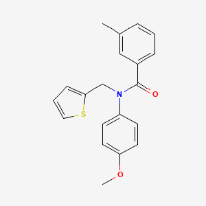 molecular formula C20H19NO2S B11342027 N-(4-methoxyphenyl)-3-methyl-N-(thiophen-2-ylmethyl)benzamide 