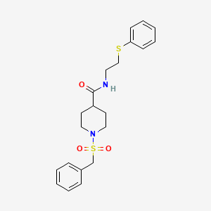 molecular formula C21H26N2O3S2 B11342049 1-(benzylsulfonyl)-N-[2-(phenylsulfanyl)ethyl]piperidine-4-carboxamide 