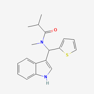 N-[1H-indol-3-yl(thiophen-2-yl)methyl]-N,2-dimethylpropanamide