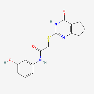 N-(3-Hydroxyphenyl)-2-({4-oxo-3H,4H,5H,6H,7H-cyclopenta[D]pyrimidin-2-YL}sulfanyl)acetamide