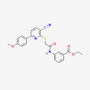 Ethyl 3-[({[3-cyano-6-(4-methoxyphenyl)pyridin-2-yl]sulfanyl}acetyl)amino]benzoate