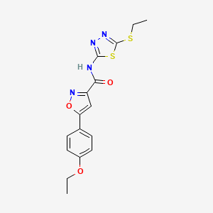 molecular formula C16H16N4O3S2 B11342100 5-(4-ethoxyphenyl)-N-[5-(ethylsulfanyl)-1,3,4-thiadiazol-2-yl]-1,2-oxazole-3-carboxamide 