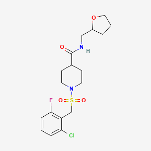 1-[(2-chloro-6-fluorobenzyl)sulfonyl]-N-(tetrahydrofuran-2-ylmethyl)piperidine-4-carboxamide