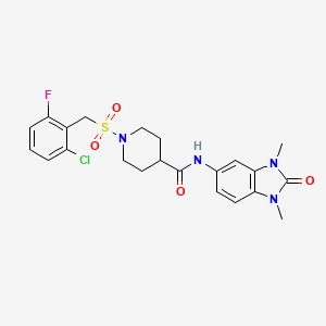 1-[(2-chloro-6-fluorobenzyl)sulfonyl]-N-(1,3-dimethyl-2-oxo-2,3-dihydro-1H-benzimidazol-5-yl)piperidine-4-carboxamide