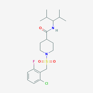 molecular formula C20H30ClFN2O3S B11342135 1-[(2-chloro-6-fluorobenzyl)sulfonyl]-N-(2,4-dimethylpentan-3-yl)piperidine-4-carboxamide 