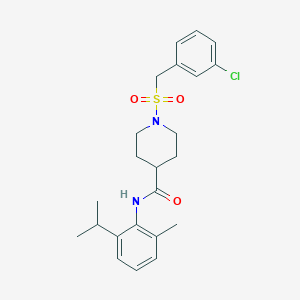 1-[(3-chlorobenzyl)sulfonyl]-N-[2-methyl-6-(propan-2-yl)phenyl]piperidine-4-carboxamide