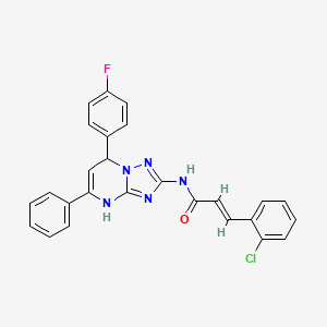 molecular formula C26H19ClFN5O B11342182 (2E)-3-(2-chlorophenyl)-N-[7-(4-fluorophenyl)-5-phenyl-3,7-dihydro[1,2,4]triazolo[1,5-a]pyrimidin-2-yl]prop-2-enamide 