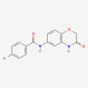 molecular formula C15H11BrN2O3 B11342190 4-bromo-N-(3-oxo-3,4-dihydro-2H-1,4-benzoxazin-6-yl)benzamide 