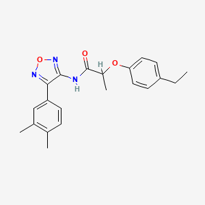 molecular formula C21H23N3O3 B11342192 N-[4-(3,4-dimethylphenyl)-1,2,5-oxadiazol-3-yl]-2-(4-ethylphenoxy)propanamide 