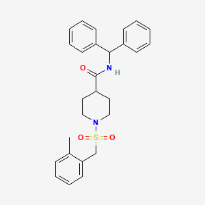 N-(diphenylmethyl)-1-[(2-methylbenzyl)sulfonyl]piperidine-4-carboxamide