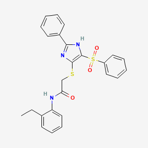 N-(2-ethylphenyl)-2-{[2-phenyl-4-(phenylsulfonyl)-1H-imidazol-5-yl]sulfanyl}acetamide