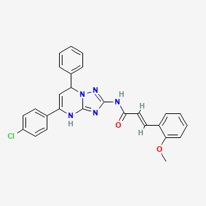 (2E)-N-[5-(4-chlorophenyl)-7-phenyl-4,7-dihydro[1,2,4]triazolo[1,5-a]pyrimidin-2-yl]-3-(2-methoxyphenyl)prop-2-enamide