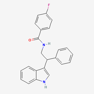 molecular formula C23H19FN2O B11342206 4-fluoro-N-[2-(1H-indol-3-yl)-2-phenylethyl]benzamide 