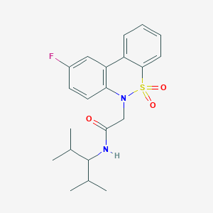 N-(2,4-Dimethyl-3-pentanyl)-2-(9-fluoro-5,5-dioxido-6H-dibenzo[C,E][1,2]thiazin-6-YL)acetamide