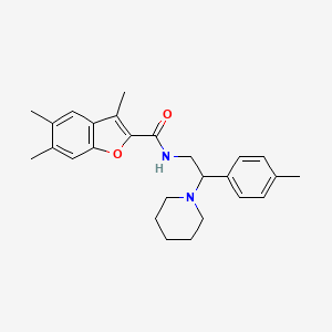 3,5,6-trimethyl-N-[2-(4-methylphenyl)-2-(piperidin-1-yl)ethyl]-1-benzofuran-2-carboxamide