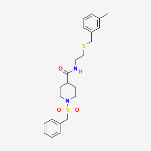 1-(benzylsulfonyl)-N-{2-[(3-methylbenzyl)sulfanyl]ethyl}piperidine-4-carboxamide