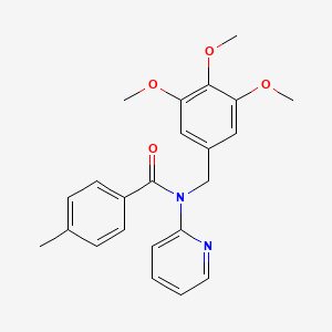 molecular formula C23H24N2O4 B11342290 4-methyl-N-(pyridin-2-yl)-N-(3,4,5-trimethoxybenzyl)benzamide 