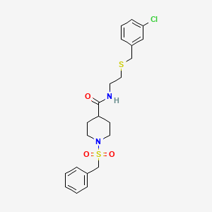 1-(benzylsulfonyl)-N-{2-[(3-chlorobenzyl)sulfanyl]ethyl}piperidine-4-carboxamide