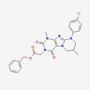 molecular formula C25H24ClN5O4 B11342329 benzyl 2-[9-(4-chlorophenyl)-1,7-dimethyl-2,4-dioxo-7,8-dihydro-6H-purino[7,8-a]pyrimidin-3-yl]acetate 