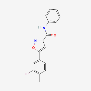 molecular formula C17H13FN2O2 B11342347 5-(3-fluoro-4-methylphenyl)-N-phenyl-1,2-oxazole-3-carboxamide 