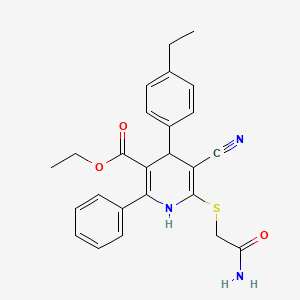 Ethyl 6-[(2-amino-2-oxoethyl)sulfanyl]-5-cyano-4-(4-ethylphenyl)-2-phenyl-1,4-dihydropyridine-3-carboxylate