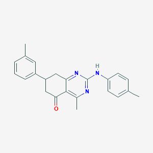 molecular formula C23H23N3O B11342360 4-methyl-7-(3-methylphenyl)-2-[(4-methylphenyl)amino]-7,8-dihydroquinazolin-5(6H)-one 