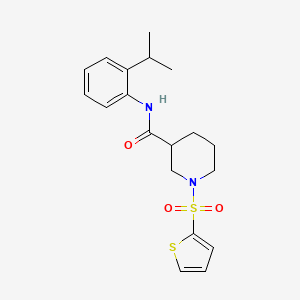 molecular formula C19H24N2O3S2 B11342375 N-[2-(propan-2-yl)phenyl]-1-(thiophen-2-ylsulfonyl)piperidine-3-carboxamide 