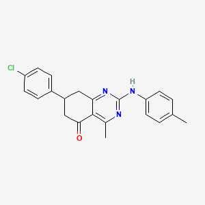 molecular formula C22H20ClN3O B11342388 7-(4-chlorophenyl)-4-methyl-2-[(4-methylphenyl)amino]-7,8-dihydroquinazolin-5(6H)-one 