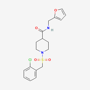 1-[(2-chlorobenzyl)sulfonyl]-N-(furan-2-ylmethyl)piperidine-4-carboxamide