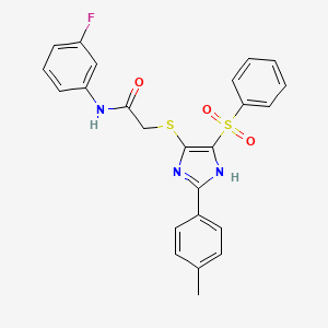 N-(3-fluorophenyl)-2-{[2-(4-methylphenyl)-4-(phenylsulfonyl)-1H-imidazol-5-yl]sulfanyl}acetamide