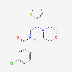 3-chloro-N-[2-(morpholin-4-yl)-2-(thiophen-2-yl)ethyl]benzamide