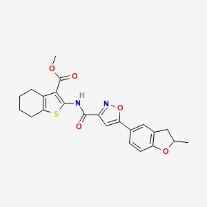 molecular formula C23H22N2O5S B11342478 Methyl 2-({[5-(2-methyl-2,3-dihydro-1-benzofuran-5-yl)-1,2-oxazol-3-yl]carbonyl}amino)-4,5,6,7-tetrahydro-1-benzothiophene-3-carboxylate 