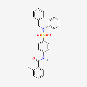 molecular formula C27H24N2O3S B11342483 N-{4-[benzyl(phenyl)sulfamoyl]phenyl}-2-methylbenzamide 