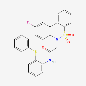 2-(9-fluoro-5,5-dioxido-6H-dibenzo[c,e][1,2]thiazin-6-yl)-N-[2-(phenylsulfanyl)phenyl]acetamide