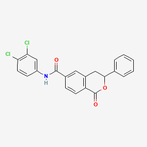 molecular formula C22H15Cl2NO3 B11342524 N-(3,4-dichlorophenyl)-1-oxo-3-phenyl-3,4-dihydro-1H-isochromene-6-carboxamide 