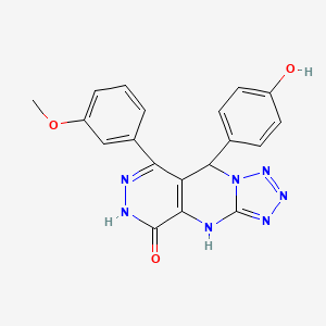 molecular formula C19H15N7O3 B11342534 8-(4-hydroxyphenyl)-10-(3-methoxyphenyl)-2,4,5,6,7,11,12-heptazatricyclo[7.4.0.03,7]trideca-1(9),3,5,10-tetraen-13-one 