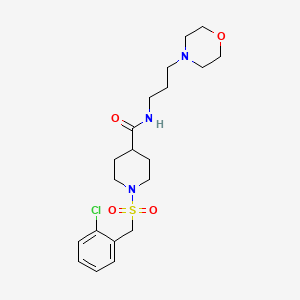 molecular formula C20H30ClN3O4S B11342540 1-[(2-chlorobenzyl)sulfonyl]-N-[3-(morpholin-4-yl)propyl]piperidine-4-carboxamide 