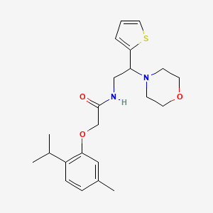 2-[5-methyl-2-(propan-2-yl)phenoxy]-N-[2-(morpholin-4-yl)-2-(thiophen-2-yl)ethyl]acetamide