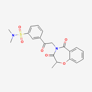 N,N-dimethyl-3-[(2-methyl-3,5-dioxo-2,3-dihydro-1,4-benzoxazepin-4(5H)-yl)acetyl]benzenesulfonamide